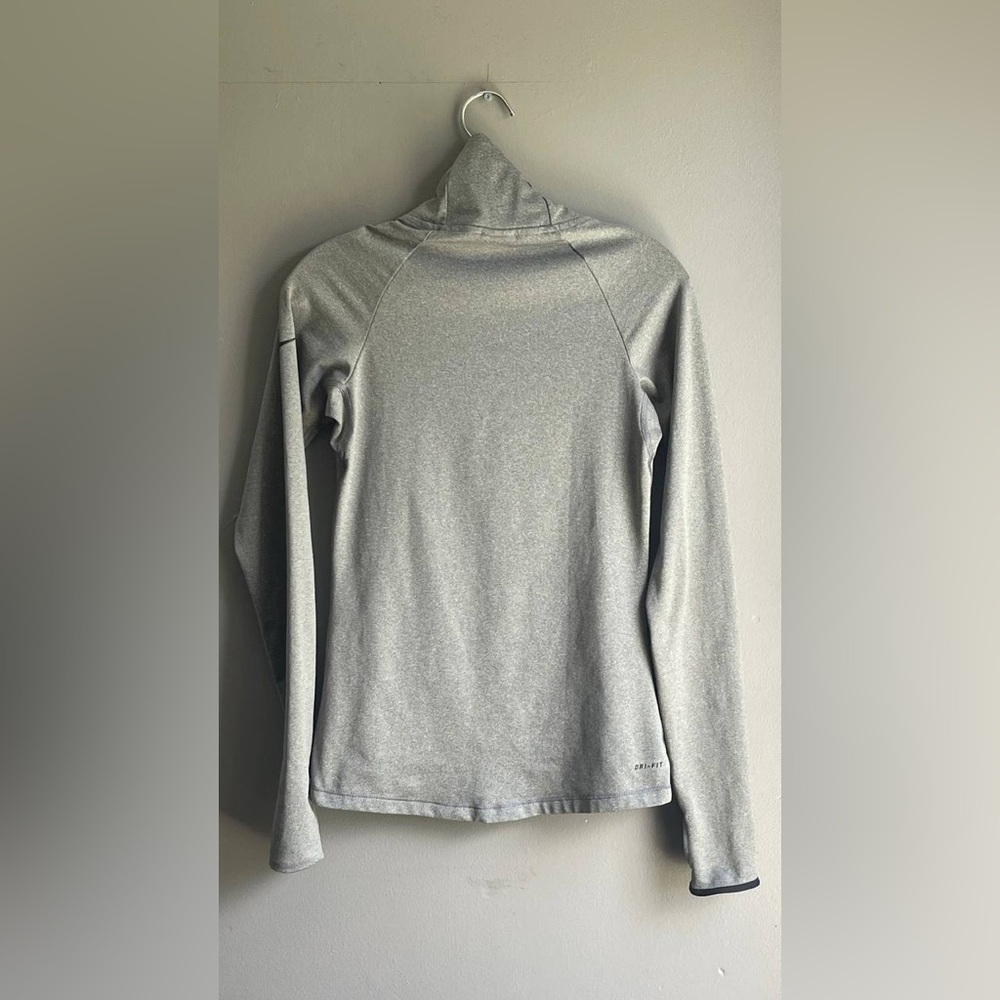 Nike Pro Running Jacket Womens Small Gray Dri Fit‎ Zippered Mock Neck Athleisure - Picture 2 of 9